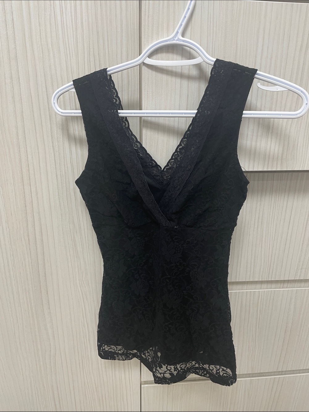 Black Lace V-Neck Camisole Tank Top